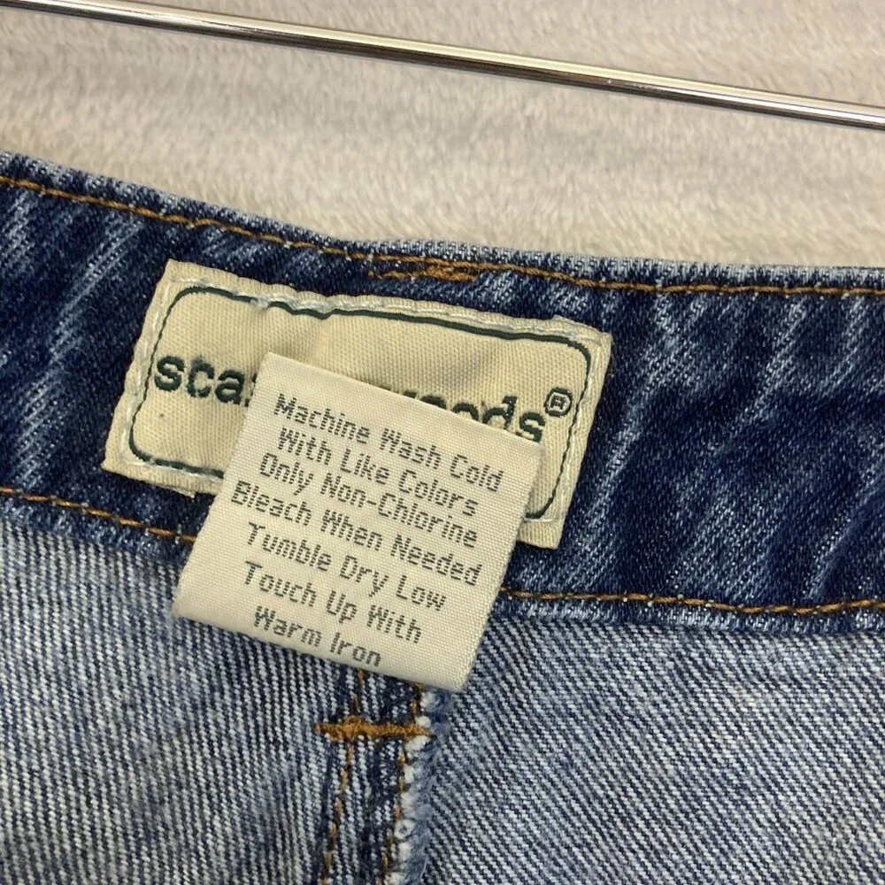 Vintage Scandia Woods Cropped Cargo Jeans Mens 43x24 Blue Workwear Utility Pants